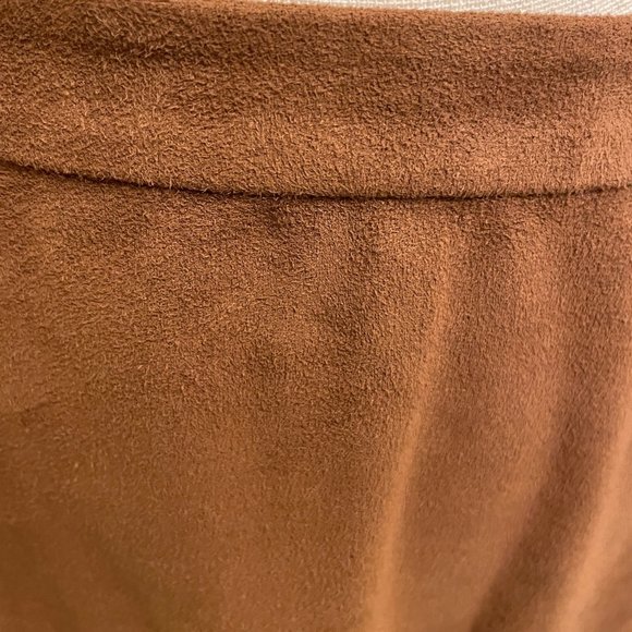 1. State Suede High Waisted Skirt in Chestnut - Picture 6 of 7